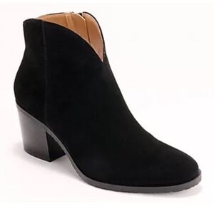 New White Mountain Tattle Suede Leather Block‎ Heel Ankle Boots Black Size 9M